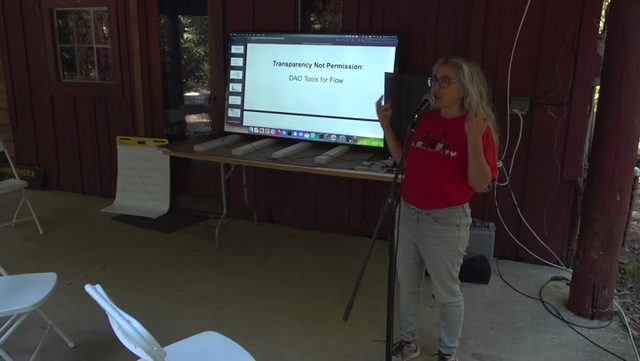 Golda Velez presenting Transparency not Permission