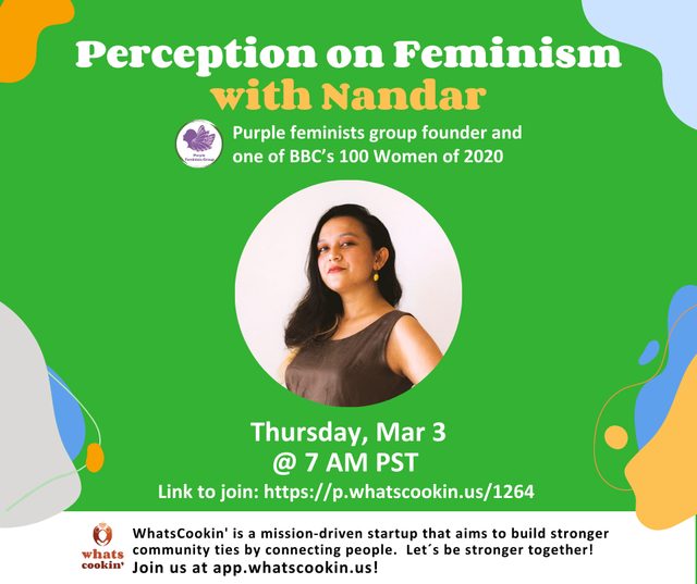 Perception on Feminism with Nandar, event graphic